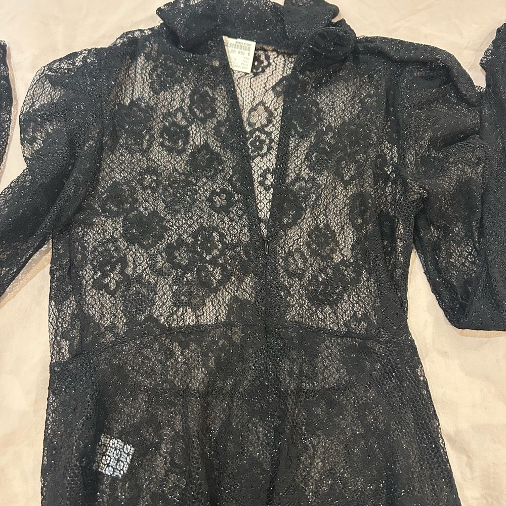 Beulah Sparkling Black Lace Fabric